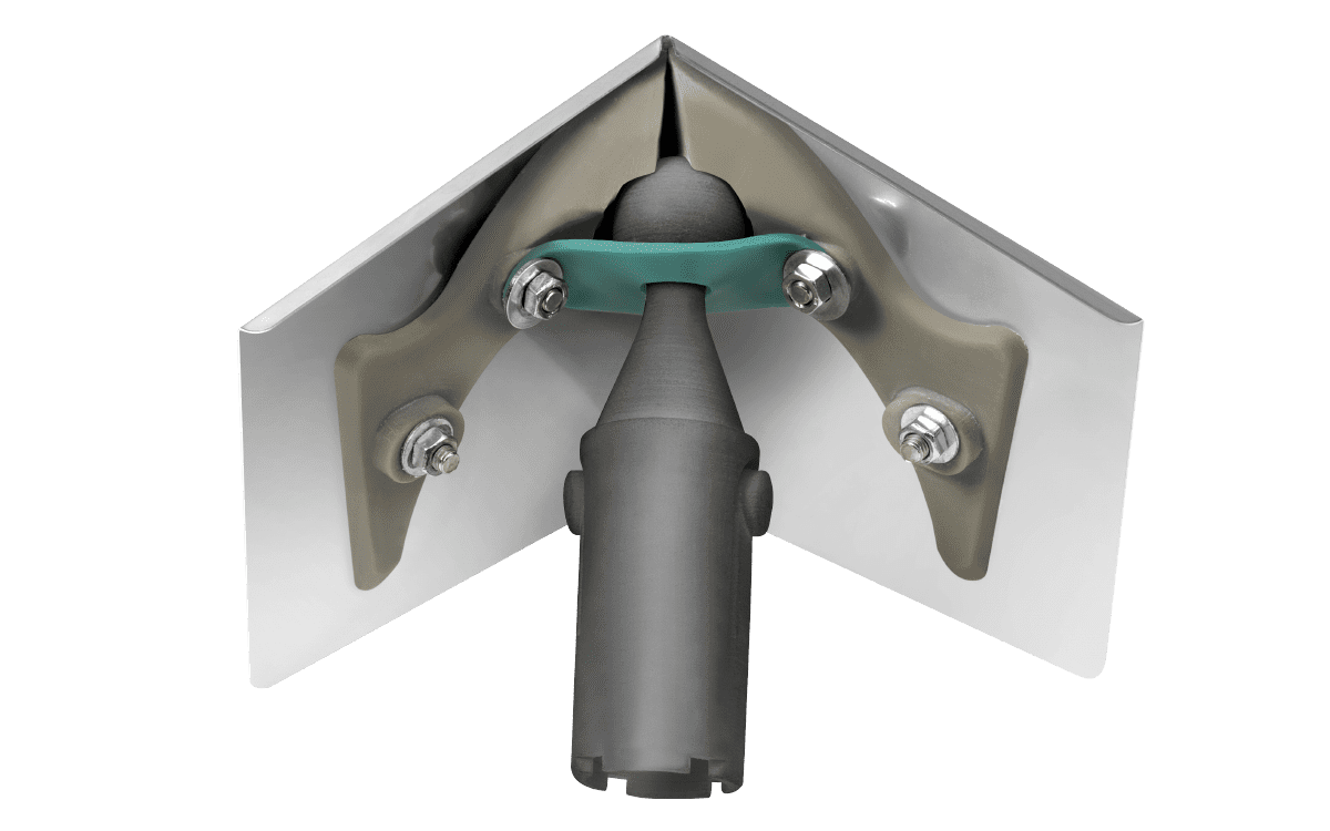 Clip-on corner trowel -